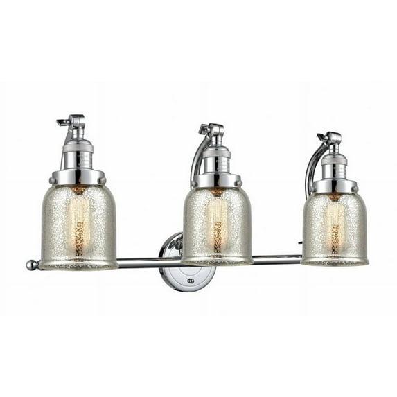 515-3W-PC-G58-Innovations Lighting-Bell - 3 Light Bath Vanity In Industrial Style-12 Inches Tall and 28 Inches Wide-Polished Chrome Finish-Silver