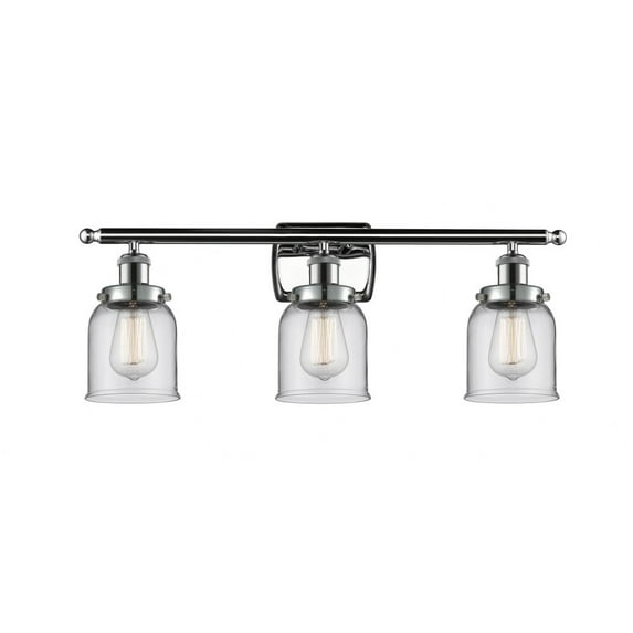916-3W-PC-G52 Innovations Lighting Bell - 3 Light Bath Vanity In Industrial Style-12 Inches Tall and 26 Inches Wide-Polished Chrome Finish-Clear Glass