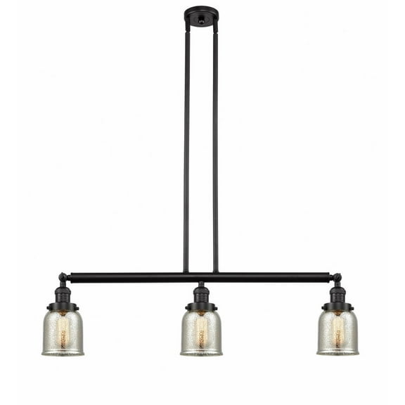 213-OB-G58 Innovations Lighting Bell - 3 Light Island In Industrial Style-10 Inches Tall and 37.5 Inches Wide-Oil Rubbed Bronze Finish-Silver Plated