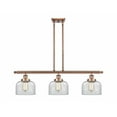 thumbnail image 1 of 916-3I-AC-G72 Innovations Lighting Bell - 3 Light Stem Hung Island In Industrial Style-11 Inches Tall and 36 Inches Wide-Antique Copper Finish-Clear, 1 of 1