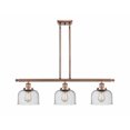 thumbnail image 1 of 916-3I-AC-G74 Innovations Lighting Bell - 3 Light Stem Hung Island In Industrial Style-11 Inches Tall and 36 Inches Wide-Antique Copper Finish-Seedy, 1 of 1