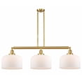 thumbnail image 1 of 213-SG-G71-L Innovations Lighting Bell - 3 Light Stem Hung Island In Industrial Style-13 Inches Tall and 42 Inches Wide-Satin Gold Finish-Matte White, 1 of 1