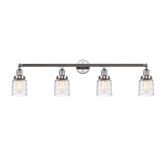 Innovations Lighting Bell 4 Light 42" Bath Vanity Light Deco Swirl/Polished Chrome