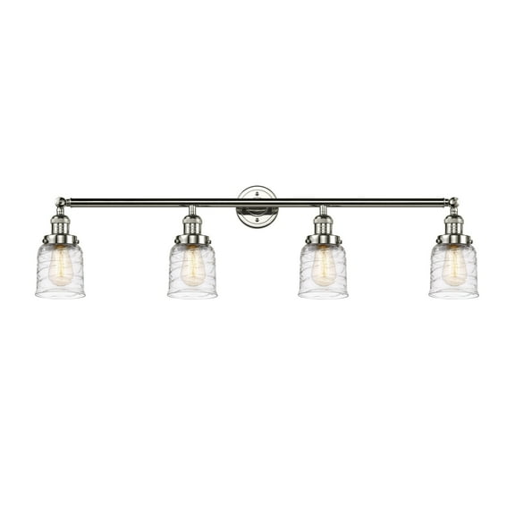Innovations Lighting  Bell 4 Light 42" Bath Vanity Light Deco Swirl/Polished Nickel