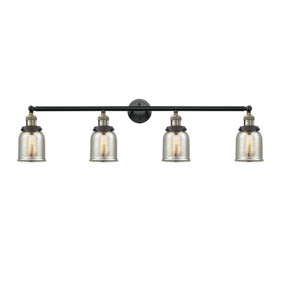 Innovations Lighting Bell 4 Light 42" Bath Vanity Light Silver Plated Mercury/Black Antique Brass