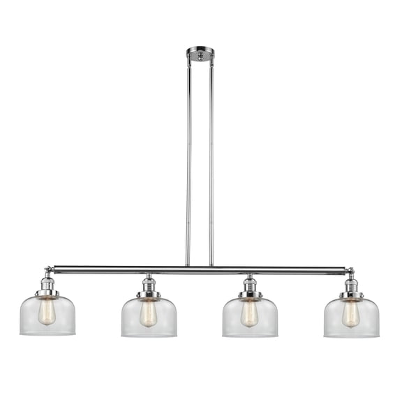 Innovations Lighting Bell 4 Light 53" Stem Hung Island Light Clear/Polished Chrome