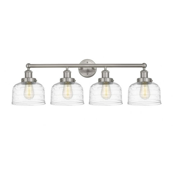 616-4W-SN-G713 Innovations Lighting Bell - 4 Light Bath Vanity In Industrial Style-10 Inches Tall and 33.5 Inches Wide-Brushed Satin Nickel