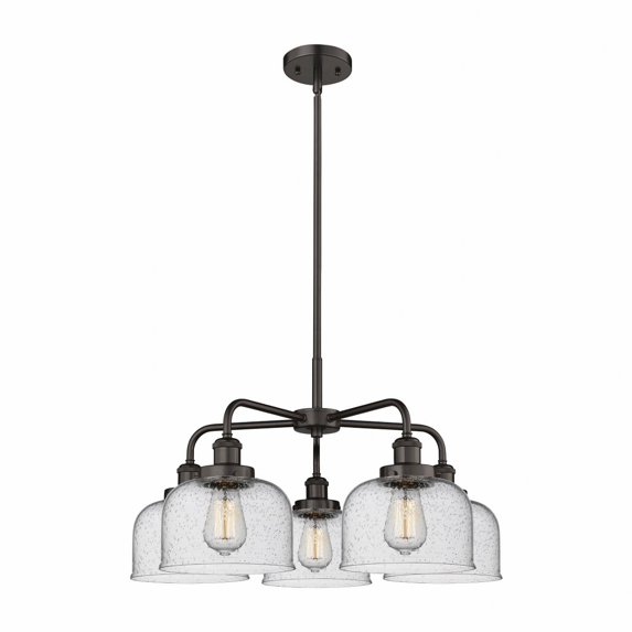 Innovations Lighting - Bell - 5 Light Stem Hung Chandelier In Art Deco