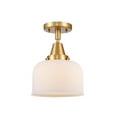 thumbnail image 1 of Innovations Lighting - Bell - 8 Inch 3.5W 1 LED Flush Mount   Satin Gold Finish, 1 of 1