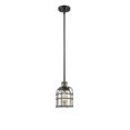 thumbnail image 1 of Innovations Lighting  Bell Cage - 1 Light 6" Mini Pendant Silver Plated Mercury/Black Antique Brass, 1 of 5