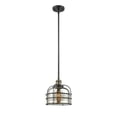 thumbnail image 1 of Innovations Lighting  Bell Cage - 1 Light 9" Mini Pendant Silver Plated Mercury/Black Antique Brass, 1 of 5