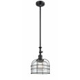 thumbnail image 1 of 206-BK-G72-CE-Innovations Lighting-Bell Cage - 1 Light Mini Pendant In Traditional Style-13 Inches Tall and 9 Inches Wide-Matte Black Finish-Clear, 1 of 7