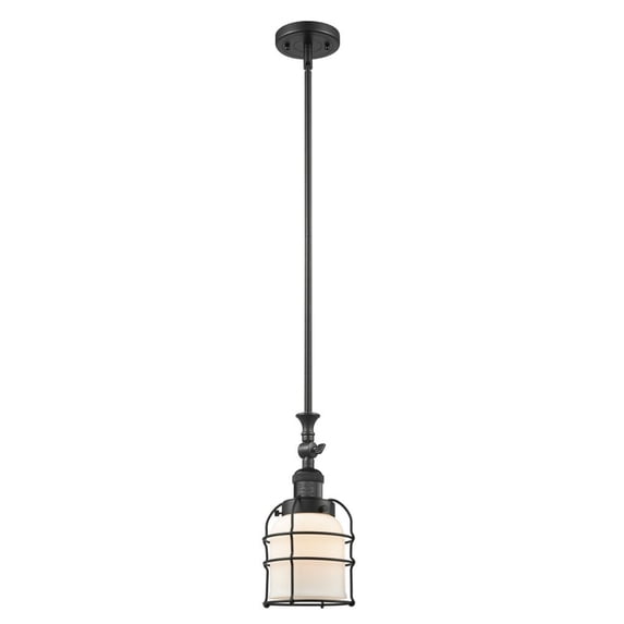 Innovations Lighting - Bell Cage - 1 Light Stem Hung Tiltable Mini Pendant In