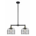 thumbnail image 1 of 209-BAB-G72-CE-Innovations Lighting-Bell Cage - 2 Light Island In Traditional Style-10 Inches Tall and 24 Inches Wide-Black Antique Brass Finish-Clear, 1 of 1