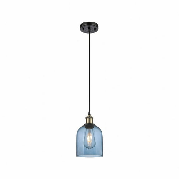 516-1P-BAB-G558-6BL Innovations Lighting Bella - 1 Light Cord Hung Mini Pendant In Industrial Style-9.5 Inches Tall and 5.5 Inches Wide-Black Antique