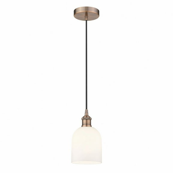 616-1P-AC-G558-6GWH Innovations Lighting Bella - 1 Light Cord Hung Mini Pendant In Industrial Style-9.5 Inches Tall and 5.5 Inches Wide-Antique Copper