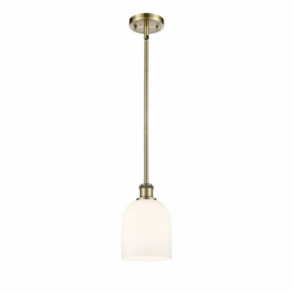 516-1S-AB-G558-6GWH Innovations Lighting Bella - 1 Light Stem Hung Mini Pendant In Industrial Style-9.5 Inches Tall and 5.5 Inches Wide-Antique Brass