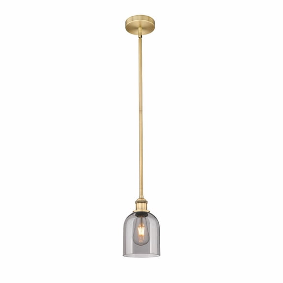 616-1S-BB-G558-6SM Innovations Lighting Bella - 1 Light Stem Hung Mini Pendant In Industrial Style-9 Inches Tall and 5.5 Inches Wide-Brushed Brass