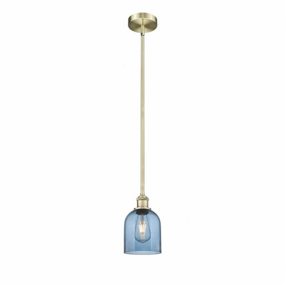 616-1S-AB-G558-6BL-Innovations Lighting-Bella - 1 Light Stem Hung Mini Pendant In Industrial Style-9 Inches Tall and 5.5 Inches Wide-Antique Brass
