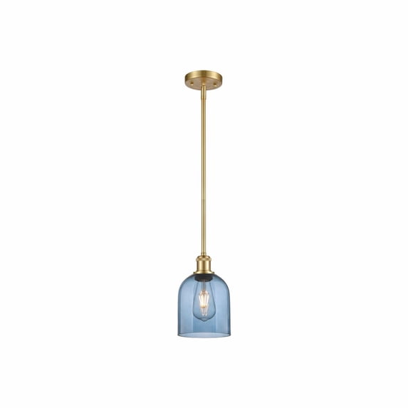 516-1S-SG-G558-6BL Innovations Lighting Bella - 1 Light Stem Hung Mini Pendant In Industrial Style-9.5 Inches Tall and 5.5 Inches Wide-Satin Gold