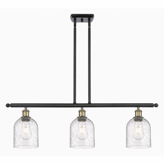 516-3I-BAB-G558-6SDY Innovations Lighting Bella - 3 Light Stem Hung Island In Industrial Style-10 Inches Tall and 36 Inches Wide-Black Antique Brass