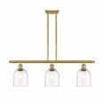 thumbnail image 1 of 516-3I-SG-G558-6CL Innovations Lighting Bella - 3 Light Stem Hung Island In Industrial Style-10 Inches Tall and 36 Inches Wide-Satin Gold Finish-Clear, 1 of 7