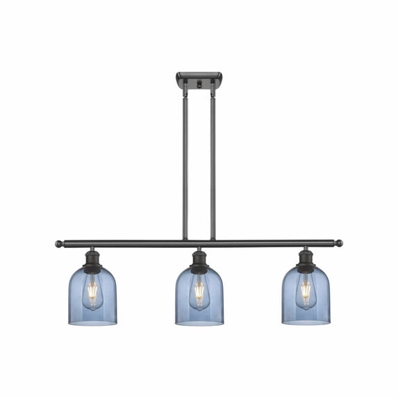 516-3I-OB-G558-6BL Innovations Lighting Bella - 3 Light Stem Hung Island In Industrial Style-10 Inches Tall and 36 Inches Wide-Oil Rubbed Bronze