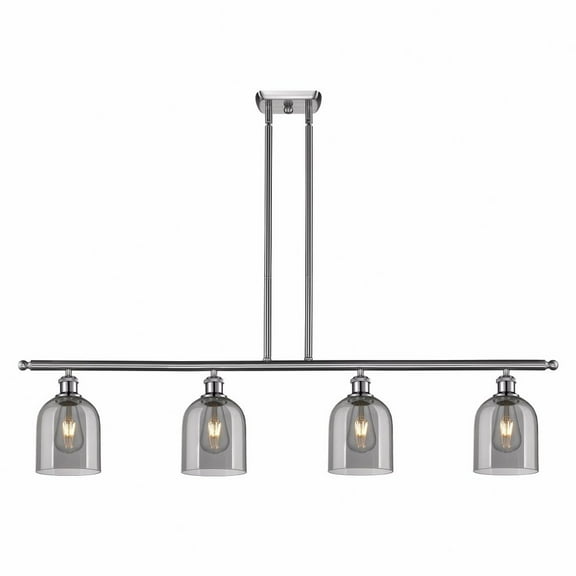 516-4I-SN-G558-6SM Innovations Lighting Bella - 4 Light Stem Hung Island In Industrial Style-10 Inches Tall and 48 Inches Wide-Brushed Satin Nickel