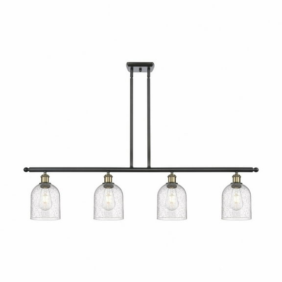 516-4I-BAB-G558-6SDY Innovations Lighting Bella - 4 Light Stem Hung Island In Industrial Style-10 Inches Tall and 48 Inches Wide-Black Antique Brass