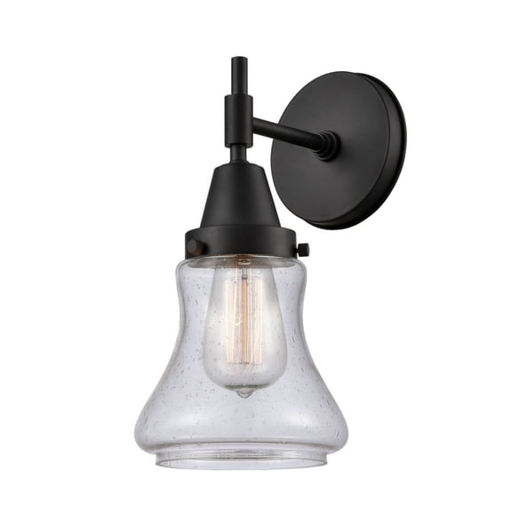 447-1W-BK-G194 Innovations Lighting Bellmont - 1 Light Wall Sconce-11.5 Inches Tall and 6 Inches Wide-Matte Black Finish-Seedy Glass Color