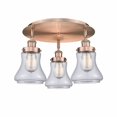 thumbnail image 1 of Innovations Lighting  Bellmont - 3 Light 18" Flush Mount Clear/Antique Copper, 1 of 5