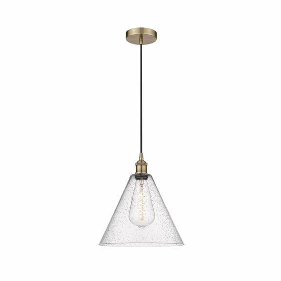 Innovations Lighting Berkshire - 1 Light 12" Cord Hung Mini Pendant Antique Brass/Seedy