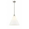 thumbnail image 1 of 516-1S-WPC-GBC-164 Innovations Lighting Berkshire 1 Light 16" Pendant Matte White/Brushed Satin Nickel, 1 of 4