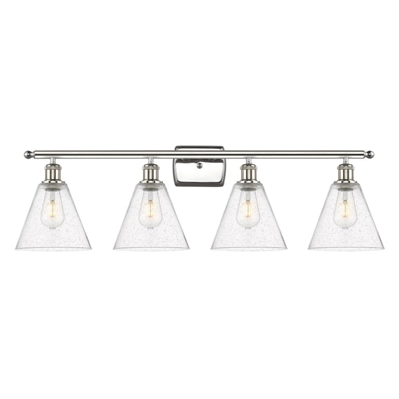 Innovations Lighting  Berkshire - 4 Light 38" Bath Vanity Light Polished Nickel Finish/Seedy