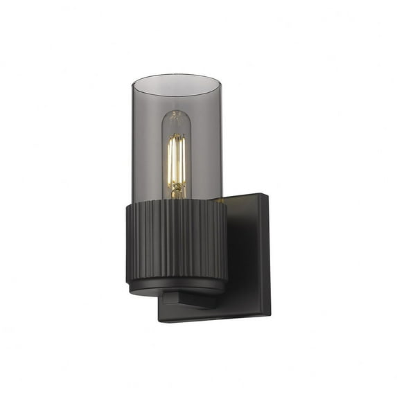 Innovations Lighting Bolivar - 1 Light 7" Wall-Mounted Sconce Matte Black/Plated Smoke