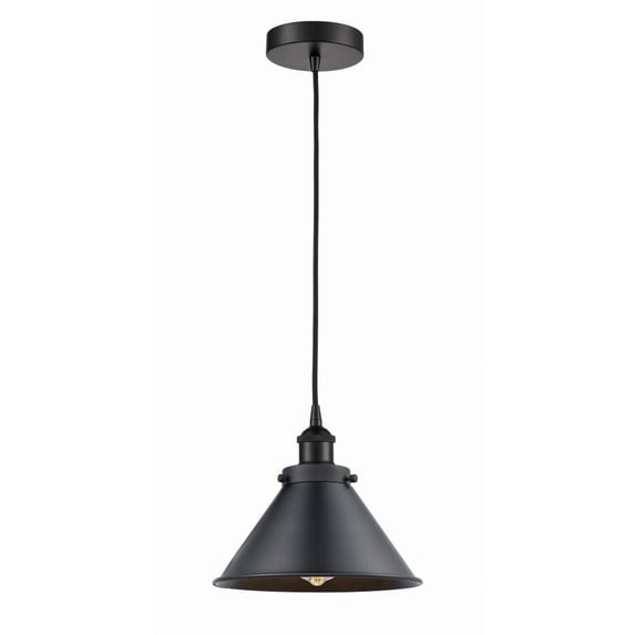 616-1PH-BK-M10-BK Innovations Lighting Briarcliff - 1 Light Cord Hung Mini Pendant In Modern Style-9.25 Inches Tall and 10 Inches Wide-Matte Black
