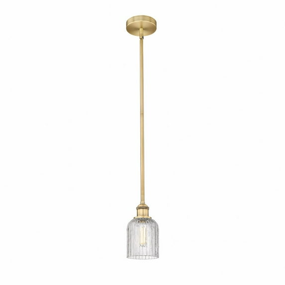 616-1S-BB-G559-5CL Innovations Lighting Bridal Veil - 1 Light Stem Hung Mini Pendant In Art Deco Style-8.5 Inches Tall and 5 Inches Wide-Brass Finish