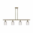 thumbnail image 1 of 516-4I-AB-G559-5CL-Innovations Lighting-Bridal Veil - 4 Light Stem Hung Island In Art Deco Style-9.5 Inches Tall and 48 Inches Wide-Antique Brass, 1 of 7
