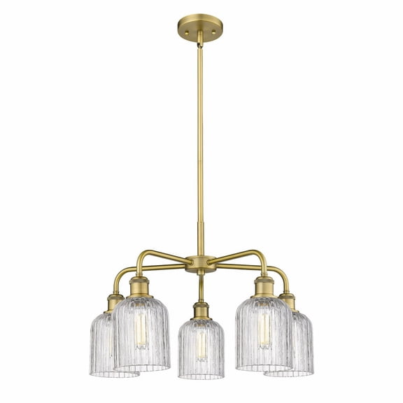 Innovations Lighting - Bridal Veil - 5 Light Stem Hung Chandelier In Art Deco