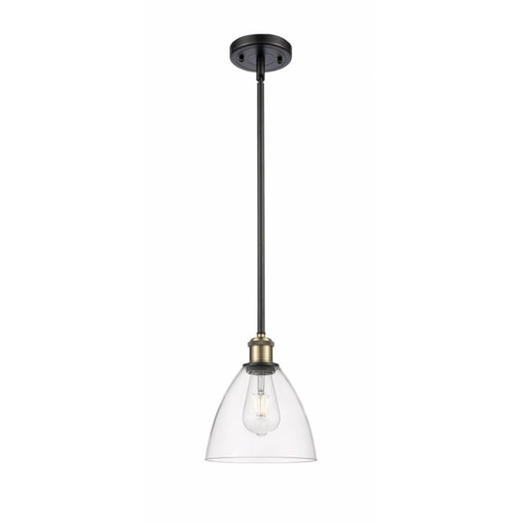 516-1S-BAB-GBD-752 Innovations Lighting Bristol Glass - 1 Light Mini Pendant In Industrial Style-9.25 Inches Tall and 7.5 Inches Wide-Black Antique