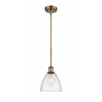 516-1S-BB-GBD-754-Innovations Lighting-Bristol Glass - 1 Light Mini Pendant In Industrial Style-9.25 Inches Tall and 7.5 Inches Wide-Brushed Brass