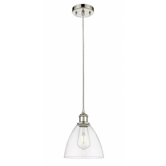 516-1P-PN-GBD-754-Innovations Lighting-Bristol Glass - 1 Light Mini Pendant In Industrial Style-11.25 Inches Tall and 7.5 Inches Wide-Polished Nickel