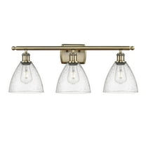 Innovations Lighting  Bristol Glass - 3 Light 28" Bath Vanity Light Seedy/Antique Brass Finish