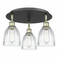thumbnail image 1 of Innovations Lighting  Brookfield - 3 Light 18" Flush Mount Clear/Black Antique Brass, 1 of 5
