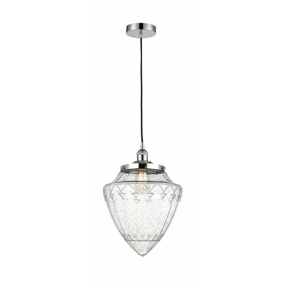 616-1PH-PC-G664-12 Innovations Lighting Bullet - 1 Light Cord Hung Mini Pendant In Modern Style-17 Inches Tall and 12 Inches Wide-Polished Chrome