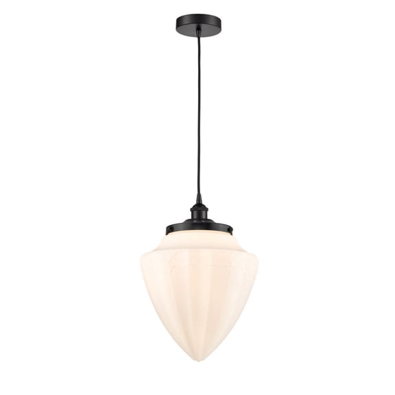 616-1PH-BK-G661-12 Innovations Lighting Bullet - 1 Light Cord Hung Mini Pendant In Modern Style-17 Inches Tall and 12 Inches Wide-Matte Black