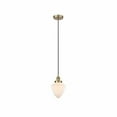 thumbnail image 1 of Innovations Lighting  Bullet - 1 Light 7" Cord Hung Mini Pendant Antique Brass/Matte White, 1 of 5
