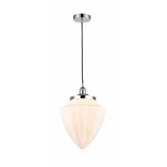616-1PH-PC-G661-12 Innovations Lighting Bullet - 1 Light Cord Hung Mini Pendant In Modern Style-17 Inches Tall and 12 Inches Wide-Polished Chrome