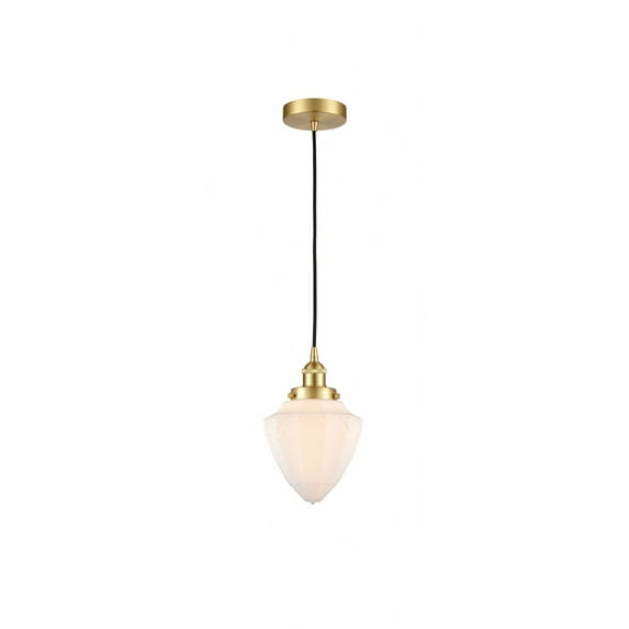 616-1PH-SG-G661-7 Innovations Lighting Bullet - 1 Light Cord Hung Mini Pendant In Modern Style-12 Inches Tall and 7 Inches Wide-Satin Gold