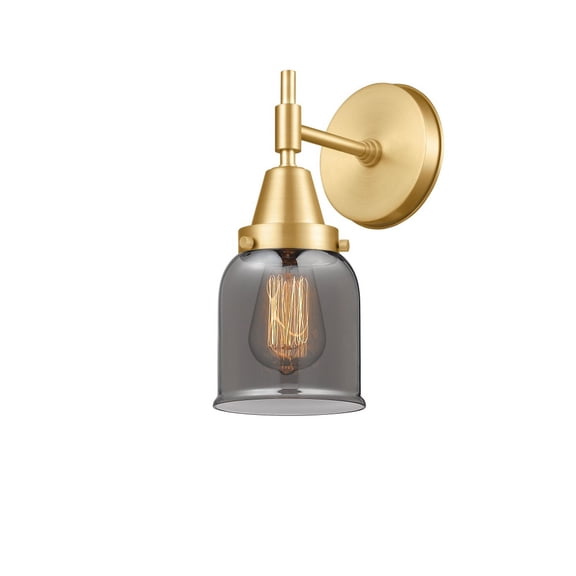 447-1W-SG-G53-Innovations Lighting-Caden - 1 Light Wall Sconce-11 Inches Tall and 5 Inches Wide-Satin Gold Finish-Light Smoke Glass Color